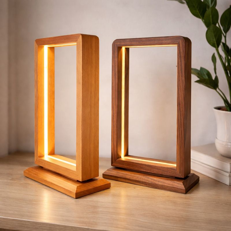 FrameLine Wooden LED Table Lamp Set